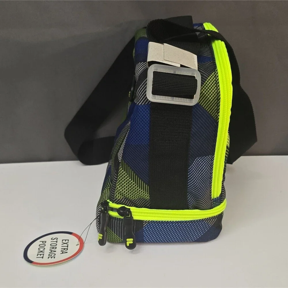 FILA Refuel Kids Insulated Lunch Bag 5L Adjustable Strap Geometric Multicolor